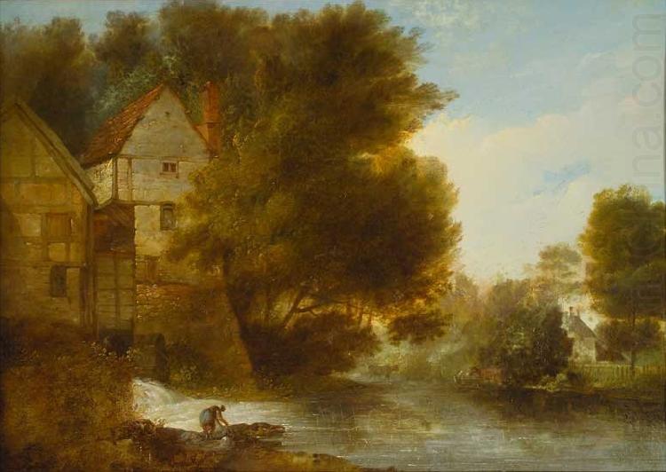 John Webber John Webber s oil painting  Abbey Mill Shrewsbury china oil painting image